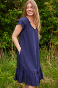 Sunrise Cropped Dress | Marinblå