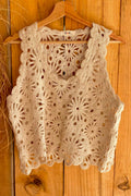 Virkad topp J259 | Beige