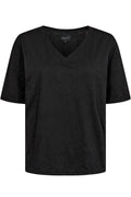Ulla Ss V-ringad T-shirt | Svart